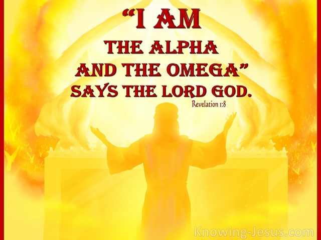 Revelation 1:8 The Alpha and the Omega (red)